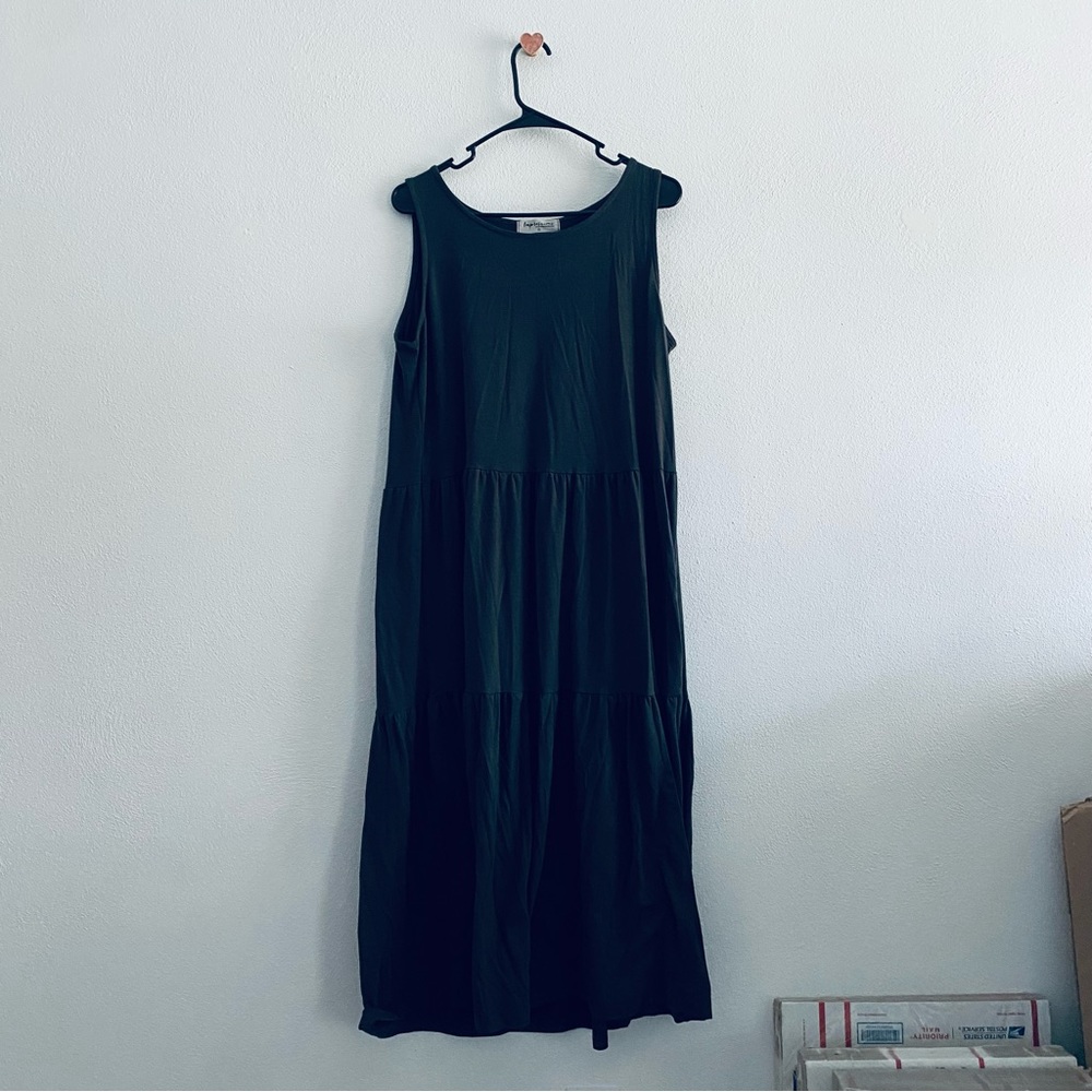 Impressions dark gray ruffle dress